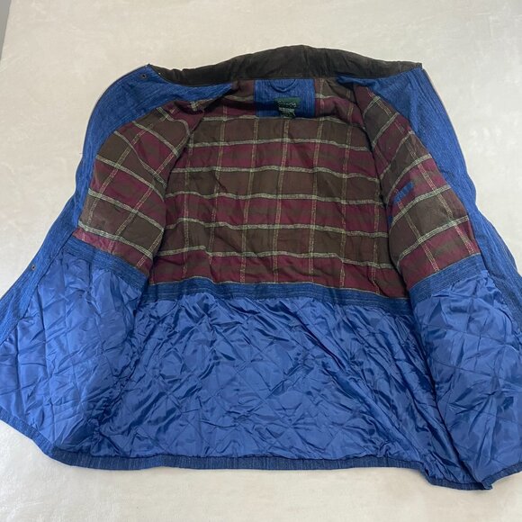 Scandia Woods Button Zip Chambray Corduroy Jacket Plaid Flannel Quilted Lining L - Picture 10 of 16